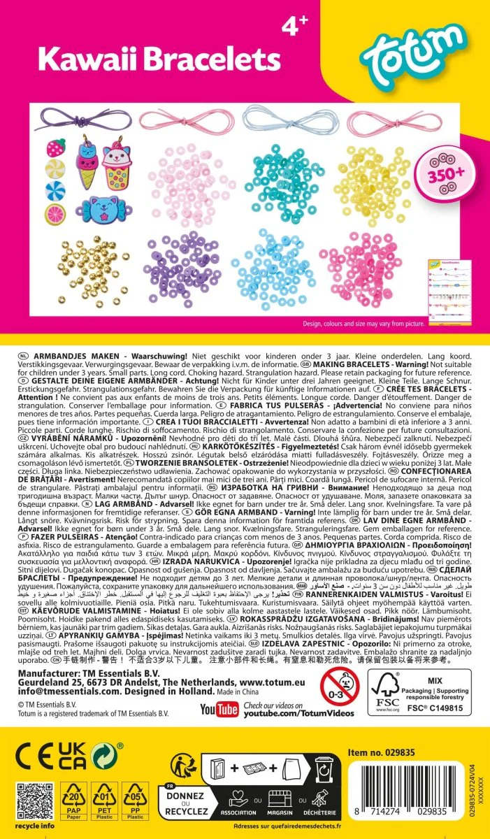 Gekleurde Knutselset Kawaii Armbanden Maken 4st - Image 10