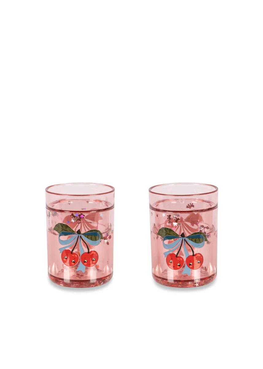 Glitter Bekers Cherry Bow 2st