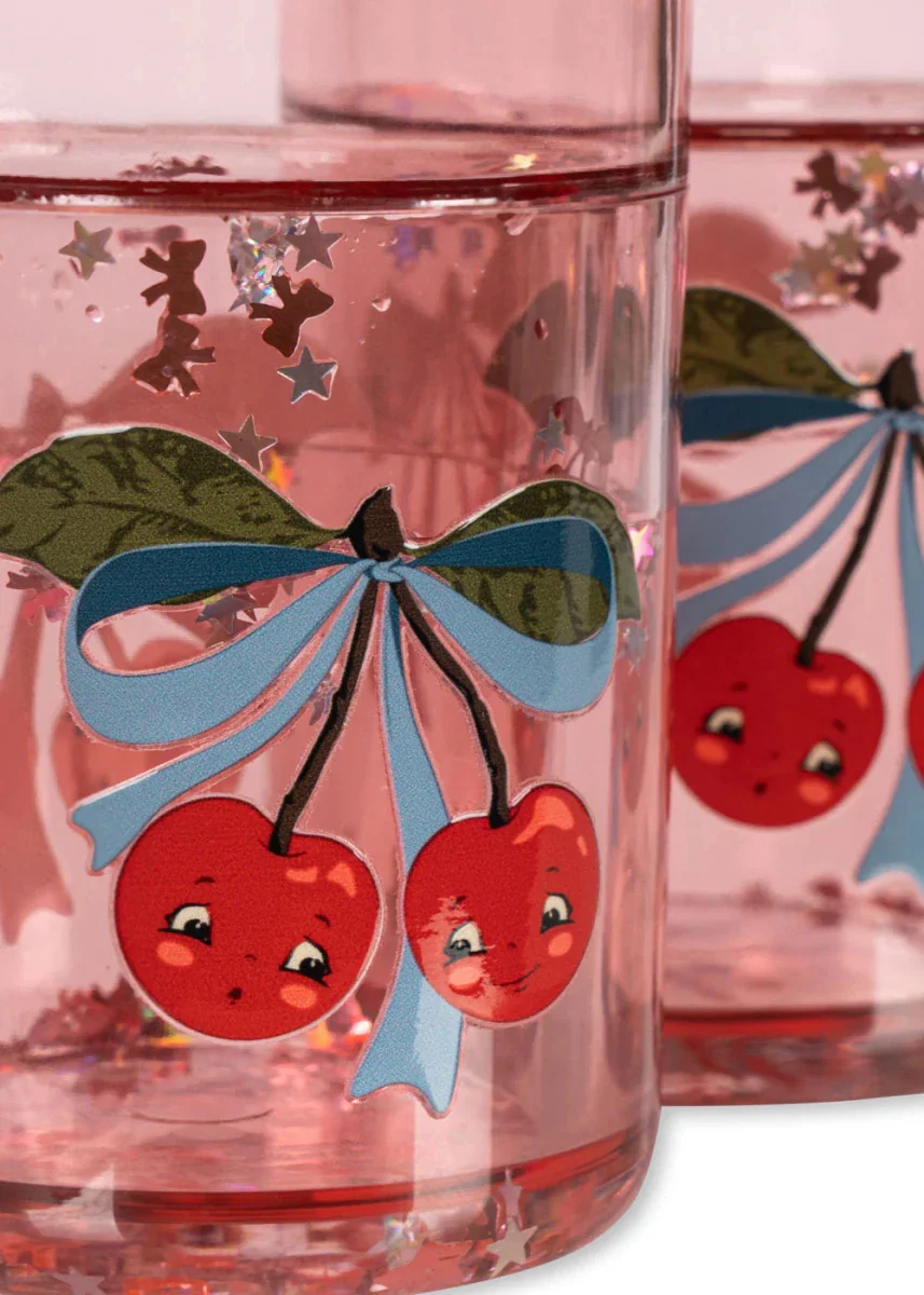 Glitter Bekers Cherry Bow 2st - Image 2