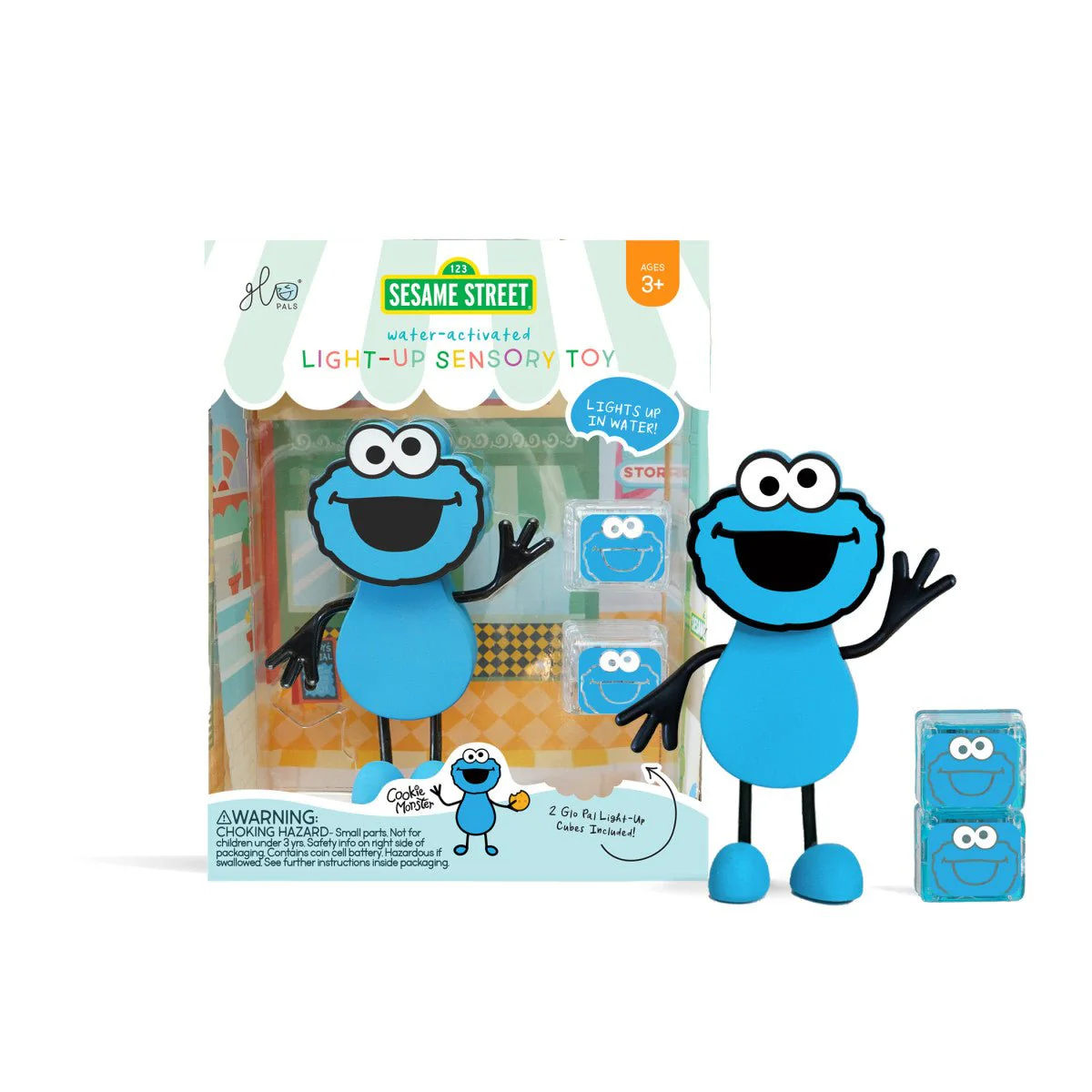 Glo Pals Badspeelgoed Sensorisch Light-Up Poppetje en Cubes Cookie