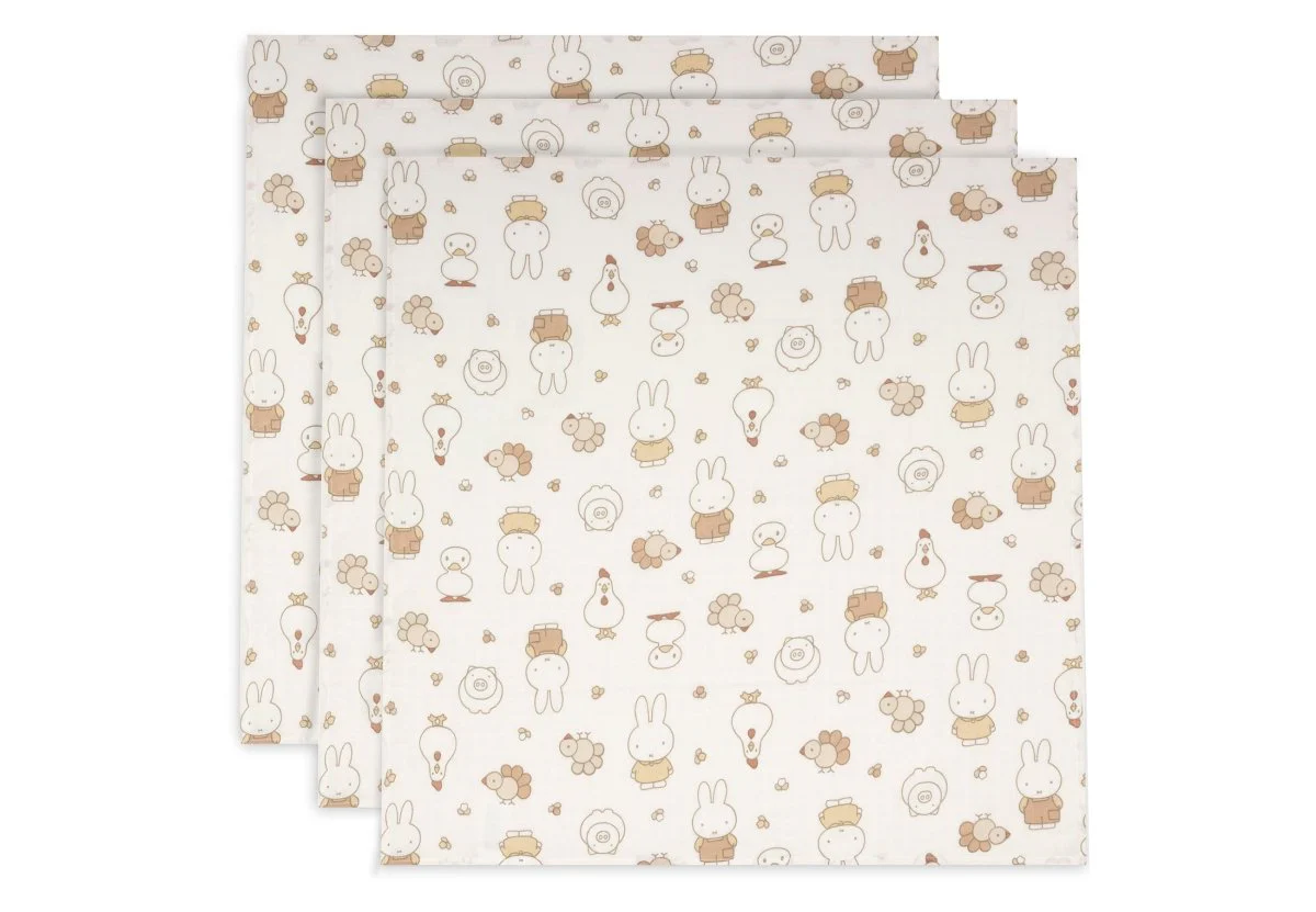 Hydrofiele Doek Small 70x70cm - Nijntje Family Farm - 3 Stuks