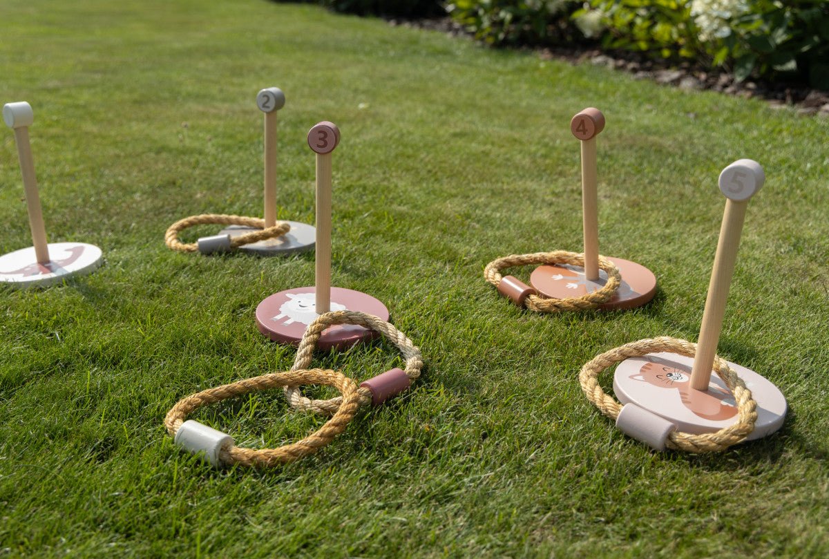JeP Kids Houten Speelgoed Ring Gooien Taupe/Pink - Image 5