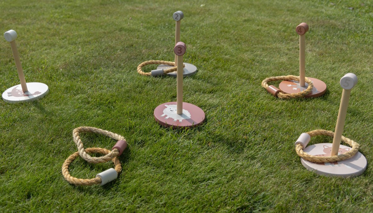 JeP Kids Houten Speelgoed Ring Gooien Taupe/Pink - Image 7