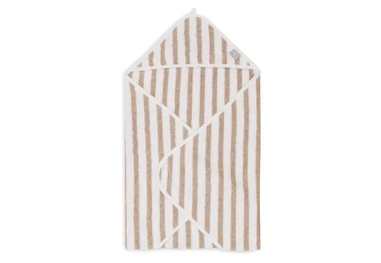 Jollein Badcape Baby Gestreept Terry Olive Green 75X75cm - Image 3
