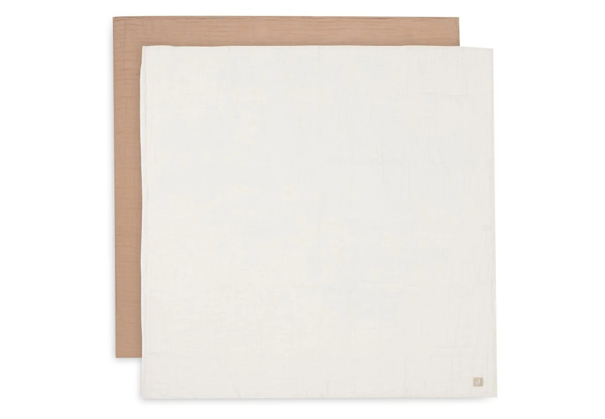 Jollein Hydrofiele Doek 115X115Cm - Biscuit/Ivory - 2 Stuks
