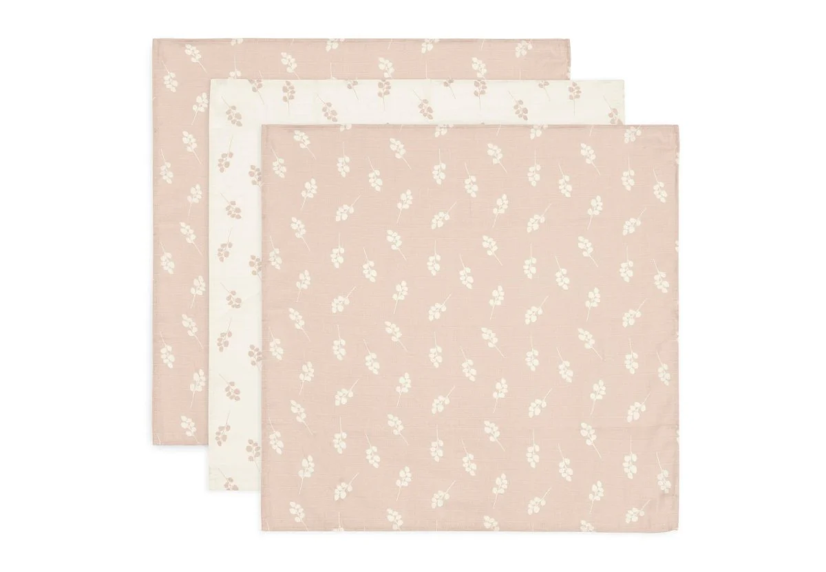 Jollein Hydrofiele Doek Twig Wild Rose 70X70Cm 3 Stuks
