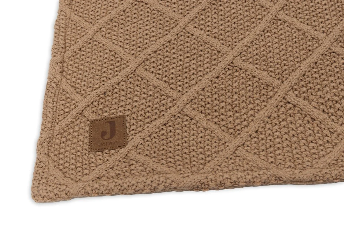 Jollein Ledikantdeken Check Knit Biscuit/Teddy Fleece 100 X 150 Cm - Image 2