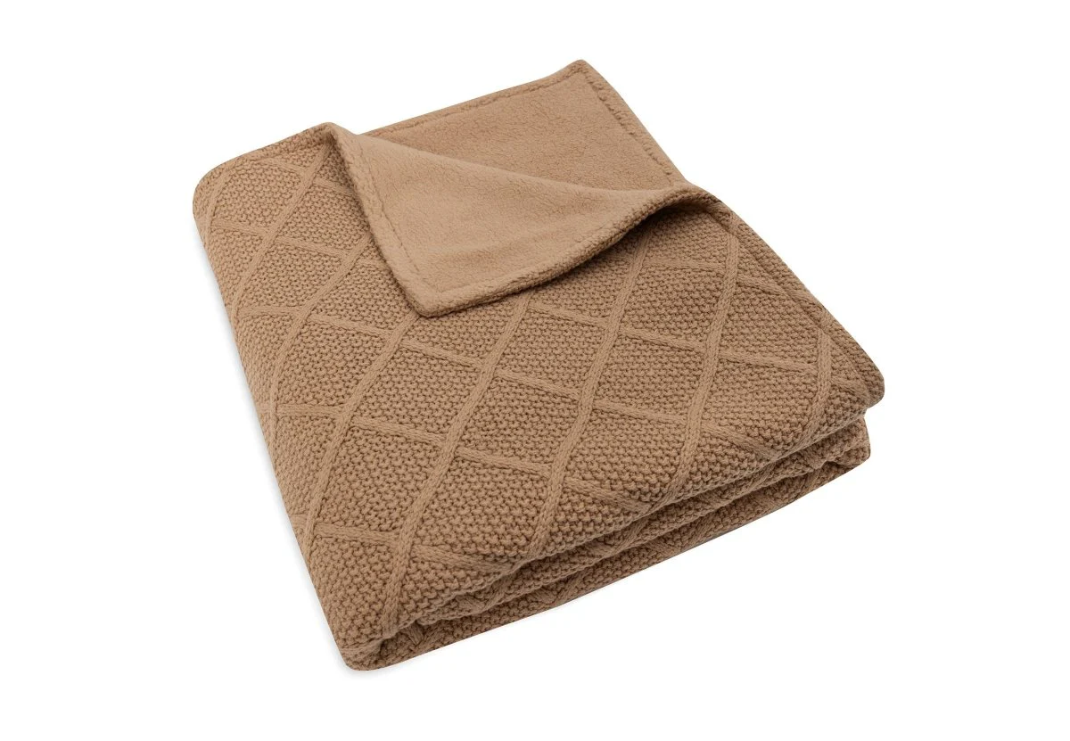 Jollein Ledikantdeken Check Knit Biscuit/Teddy Fleece 100 X 150 Cm - Image 3