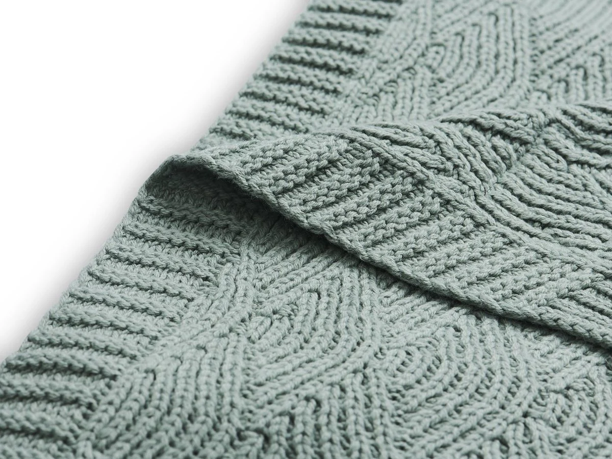 Jollein Ledikantdeken River Knit Ash Green 100x150cm - Image 3