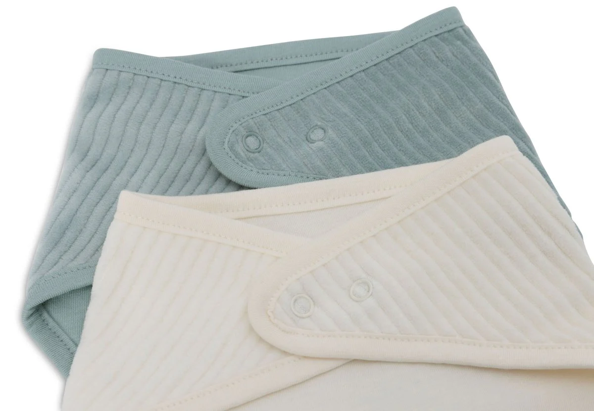 Jollein Slabbetje Bandana Velvet Sea Green/Ivory 2St - Image 4