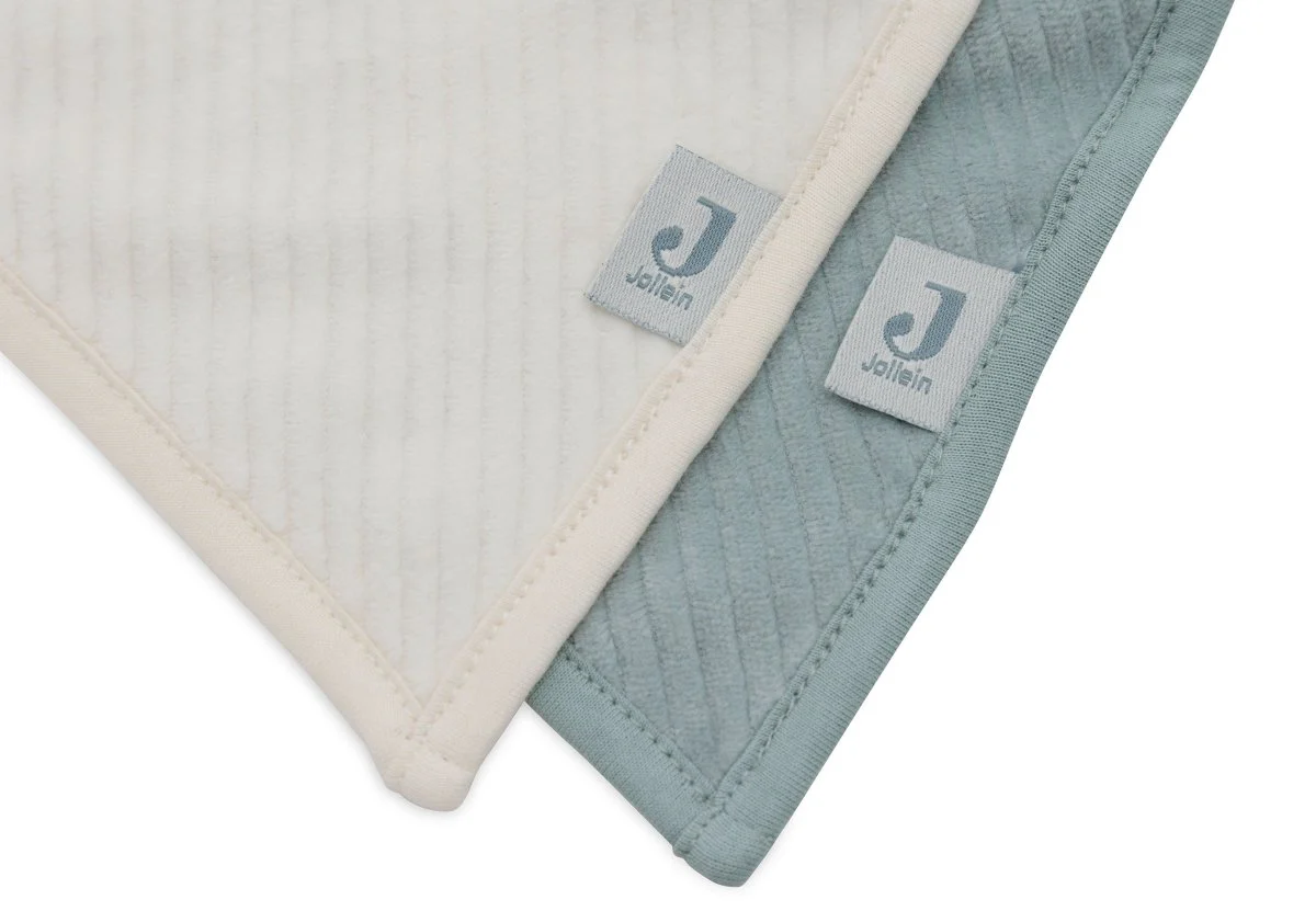 Jollein Slabbetje Bandana Velvet Sea Green/Ivory 2St - Image 5