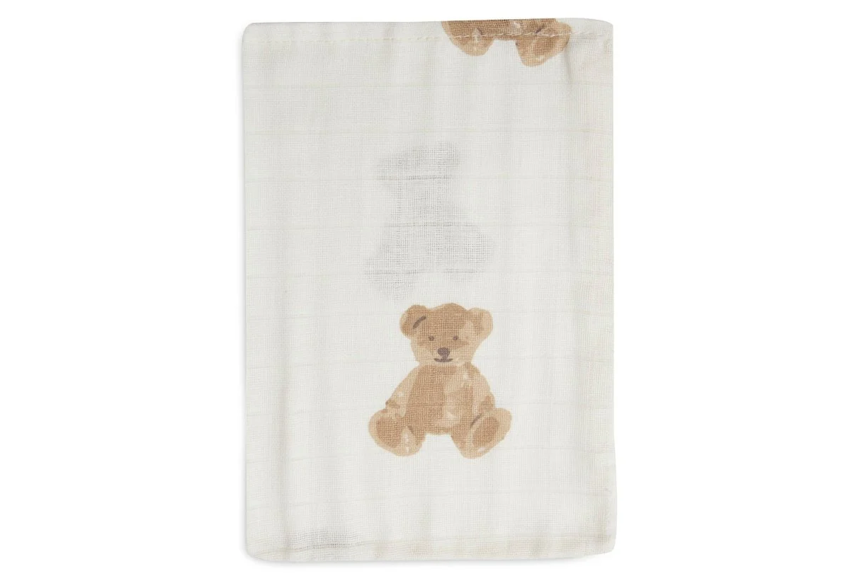Jollein Washandje Teddy Bear 3 Stuks Hydrofiel - Image 2