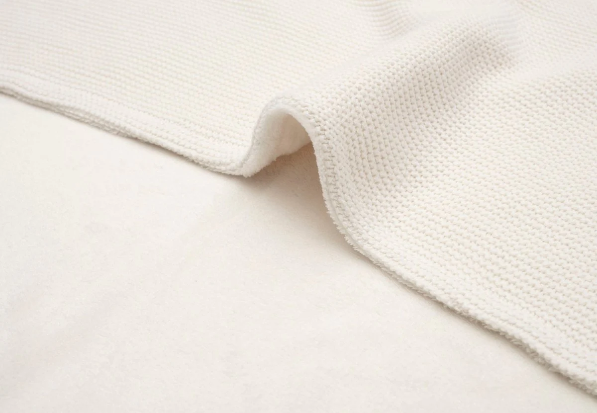 Jollein Wiegdeken Basic Knit Ivory/Coral Fleece 75X100Cm - Image 4
