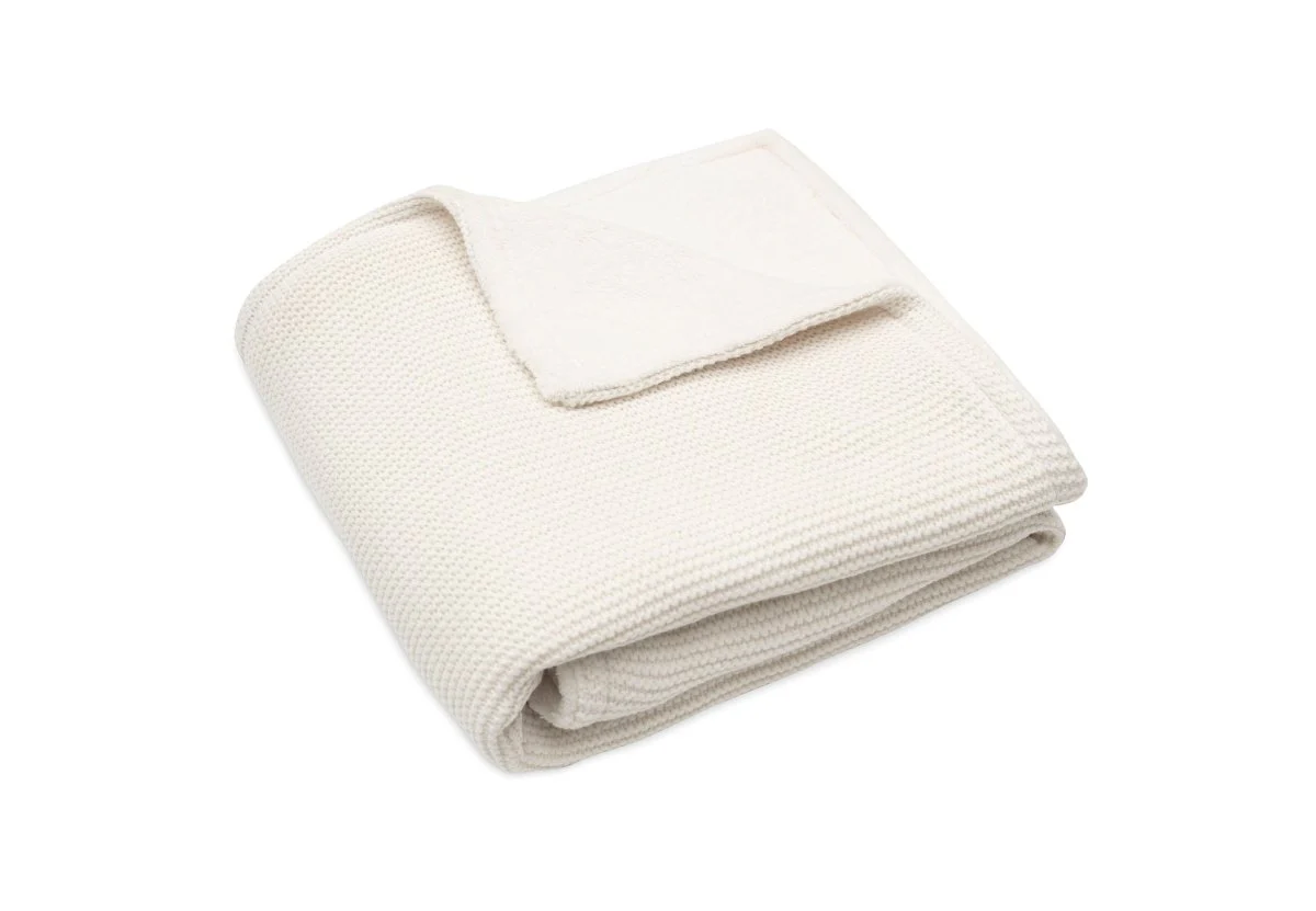 Jollein Wiegdeken Basic Knit Ivory/Coral Fleece 75X100Cm - Image 5