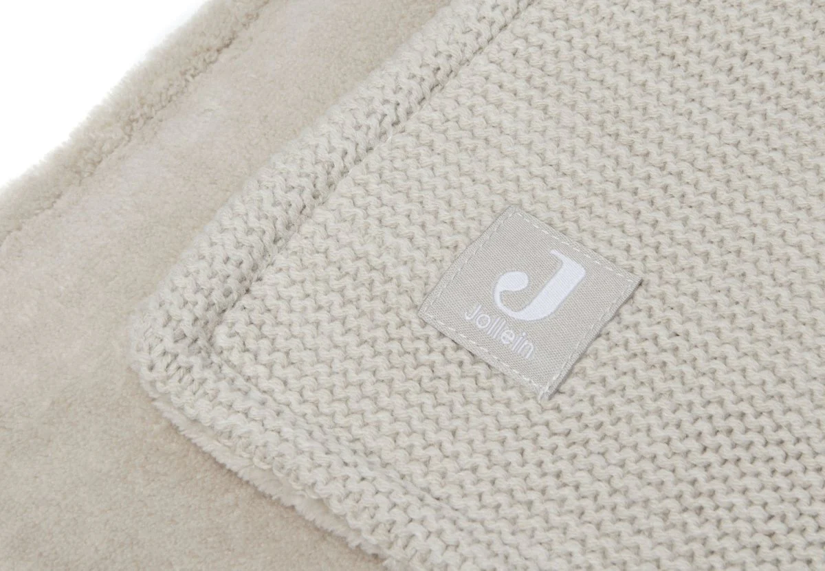 Jollein Wiegdeken Basic Knit Nougat/Fleece 75x100cm - Image 4