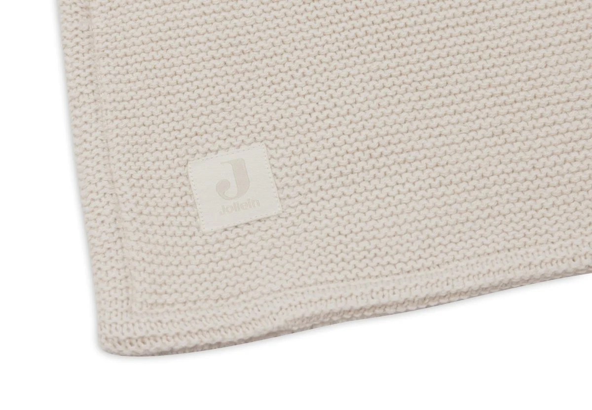 Jollein Wiegdeken Basic Knit Oatmeal/Velvet 75X100Cm - Image 3