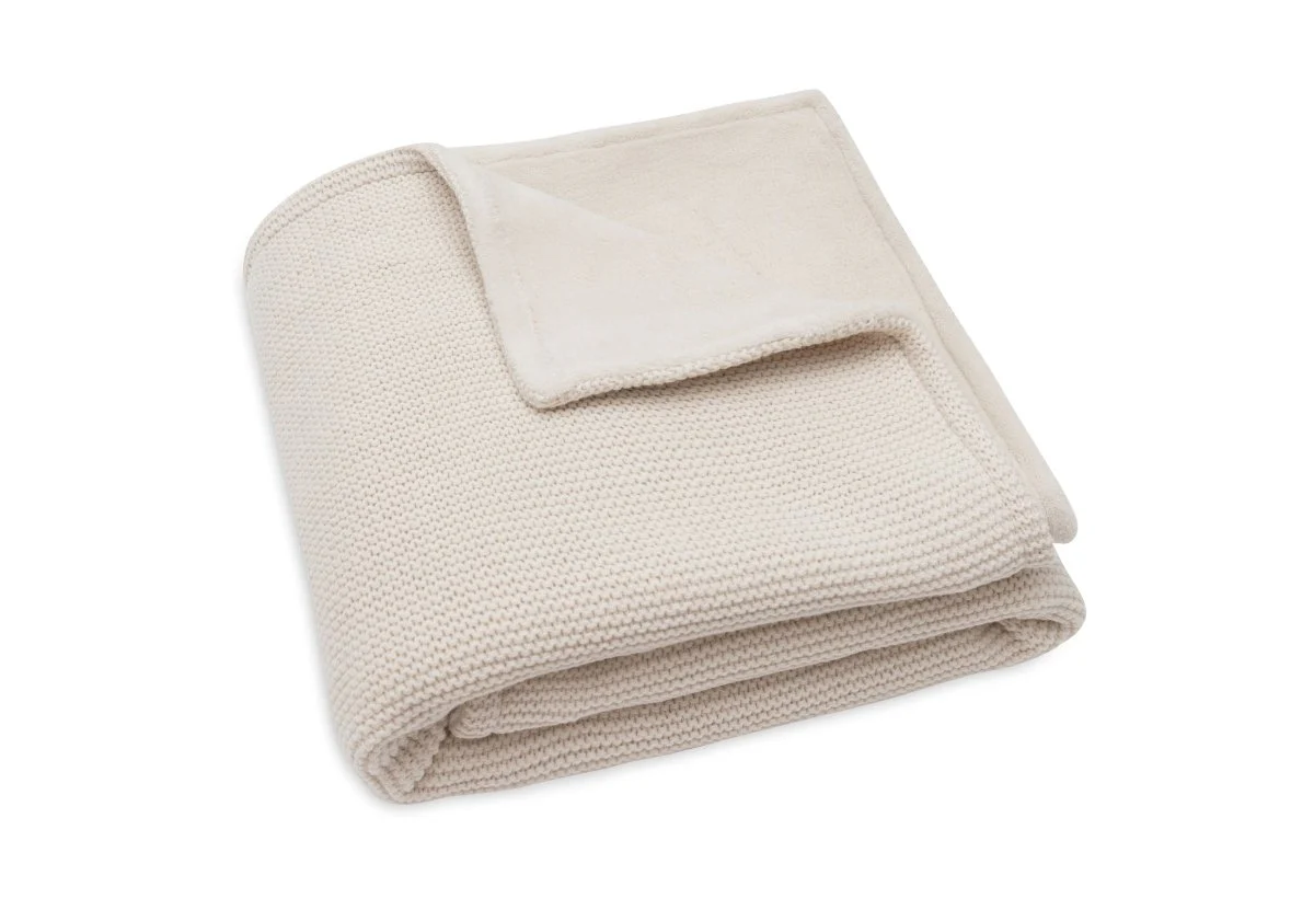 Jollein Wiegdeken Basic Knit Oatmeal/Velvet 75X100Cm - Image 5