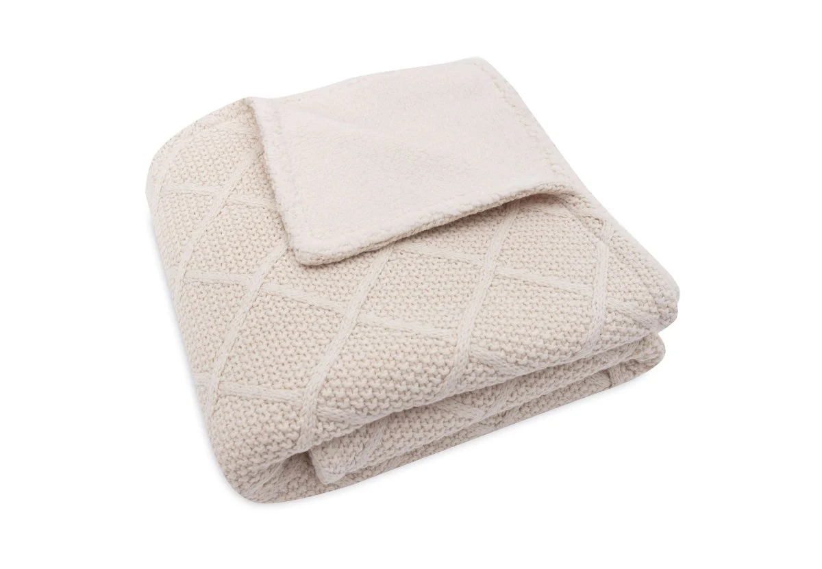 Jollein Wiegdeken Check Knit Oatmeal/Teddy Fleece 75 X 100 Cm - Image 4