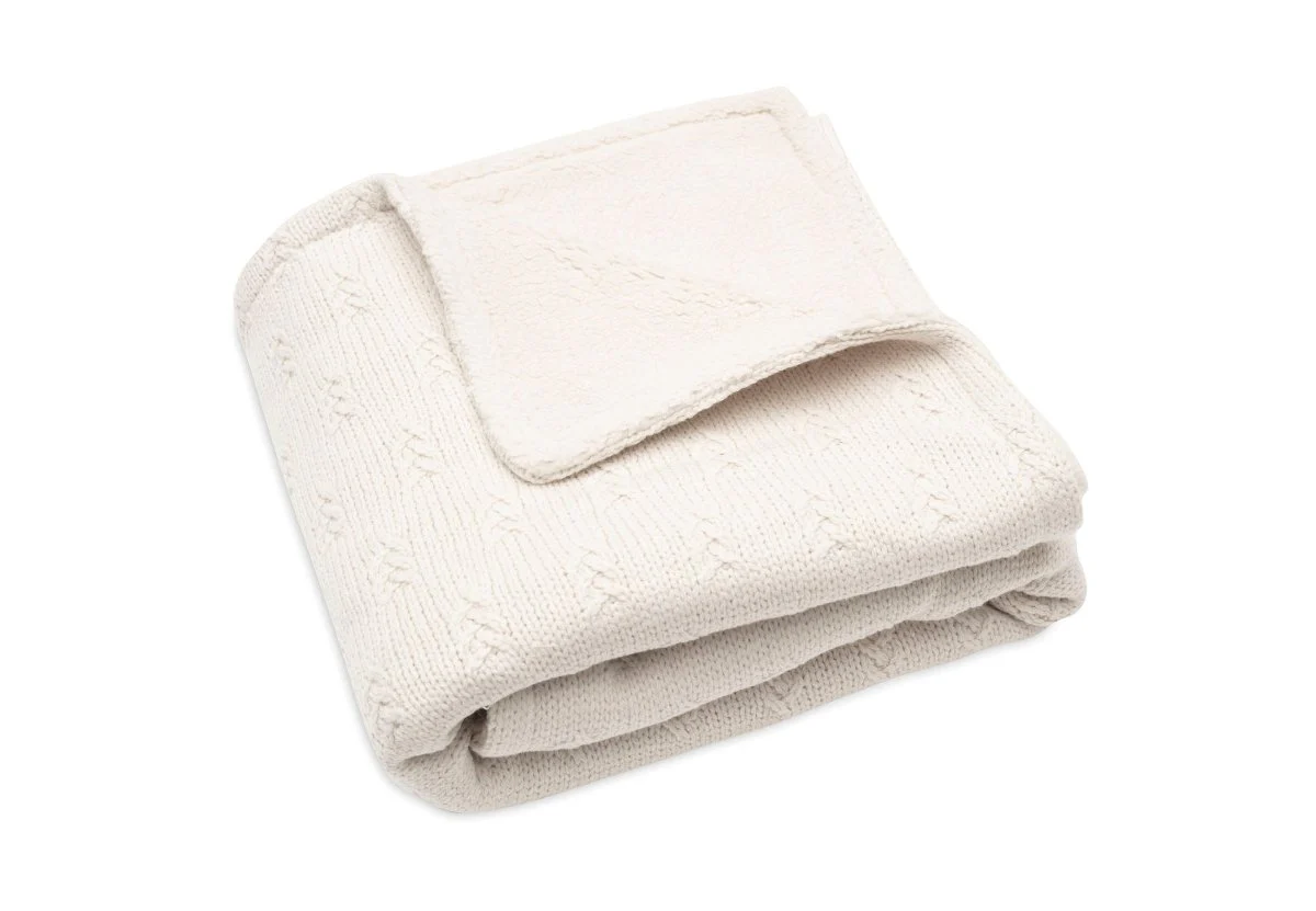 Jollein Wiegdeken Grain Knit Oatmeal/Velvet 75X100Cm - Image 3