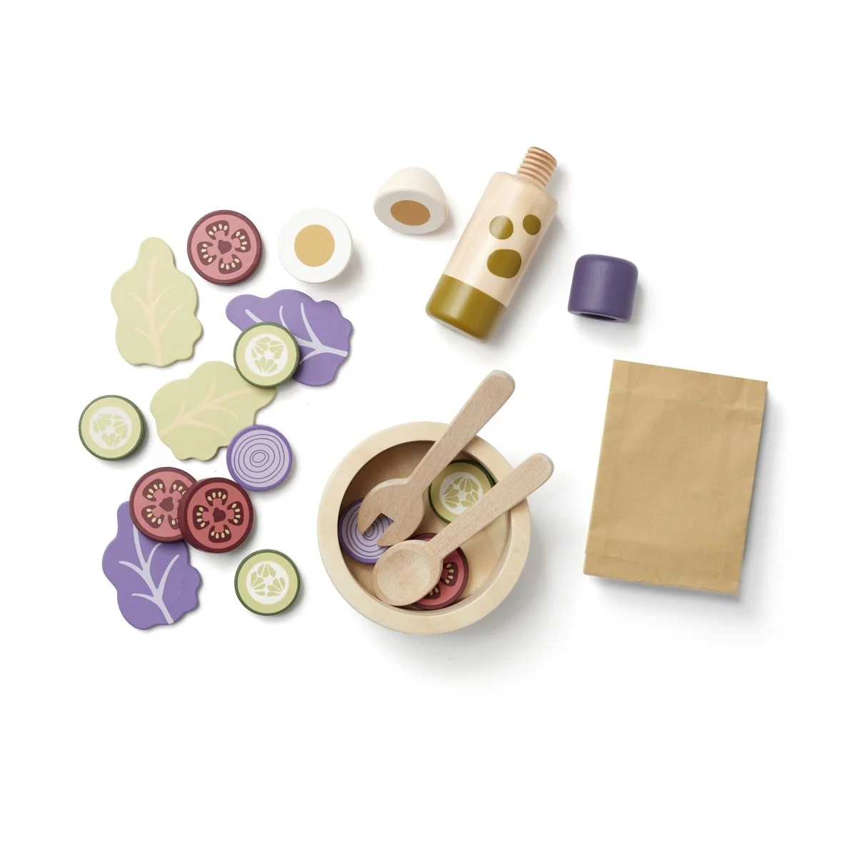 Kid's Concept Houten Speelgoed Salade Set - Image 2
