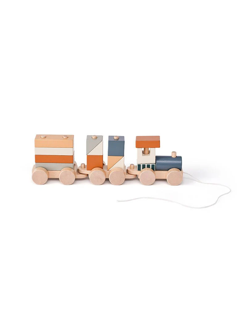 Kid's Concept Speelgoed Trein Blokken Bruin