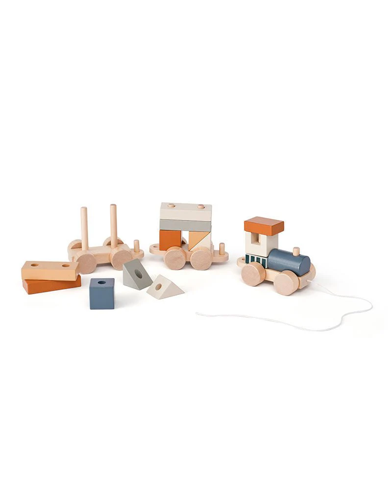 Kid's Concept Speelgoed Trein Blokken Bruin - Image 3