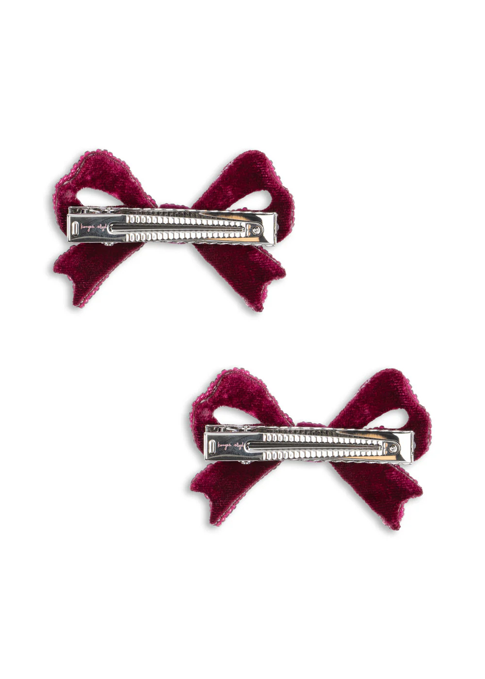 Konges Sløjd 2 Pack Pearly Bow Hair Clips Sangria - Image 2