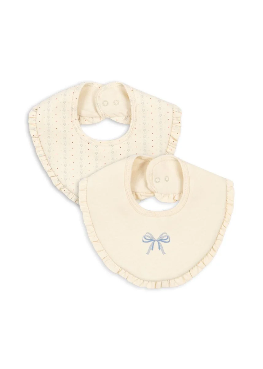 Konges Sløjd Basic 2 Pack Frill Bib Fete De Fleur/Seedpearl