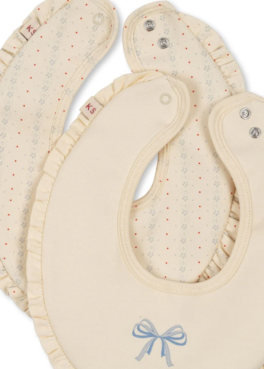 Konges Sløjd Basic 2 Pack Frill Bib Fete De Fleur/Seedpearl - Image 2