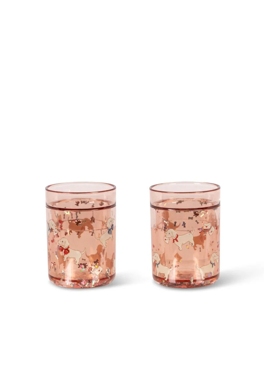Konges Slojd Bekertje Glitter Woof Letter Rose 2St