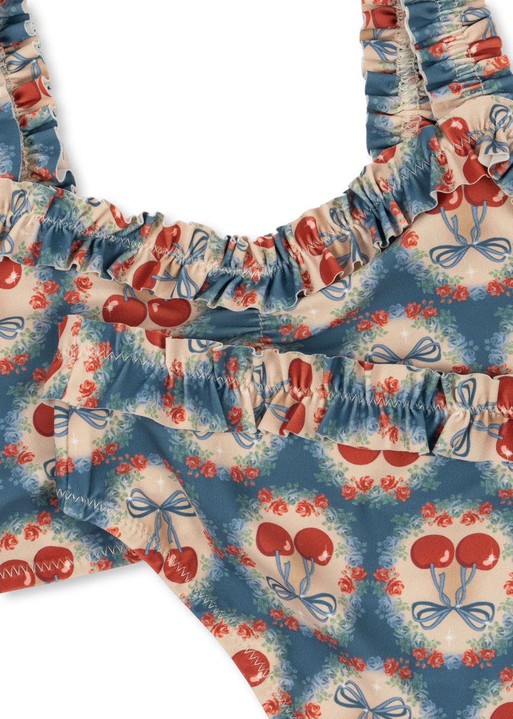 Konges Sløjd Bikini Kind Maya Grs Cherry Bow Blue - Image 2