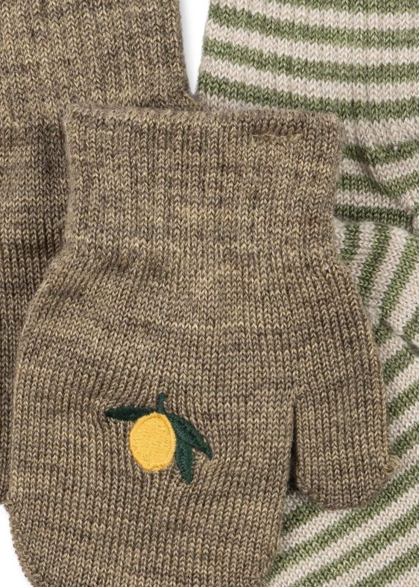 Konges Sløjd Kinderhandschoenen Filla Mittens Lemon/Stripe 2St - Image 3