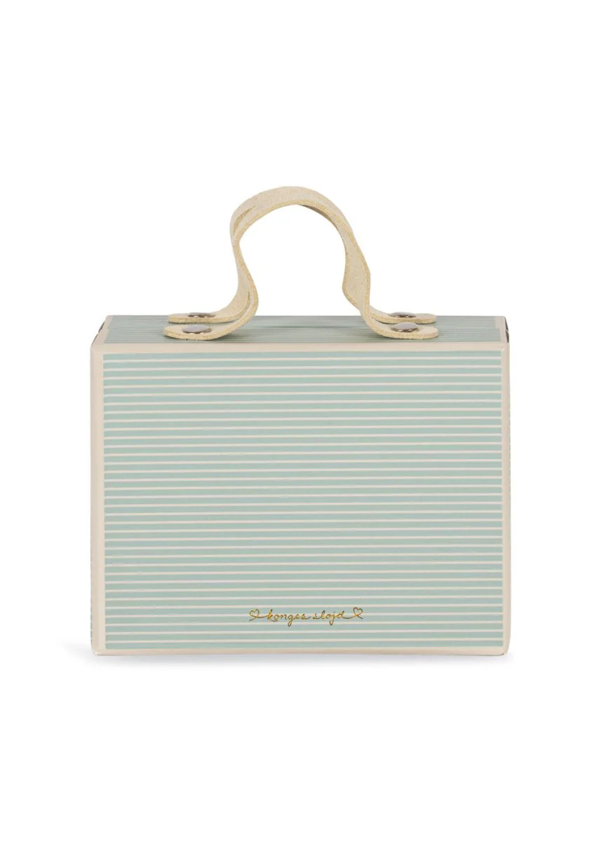Konges Sløjd Knuffelpop Tiny Teddy Travel Blue Stripe - Image 3
