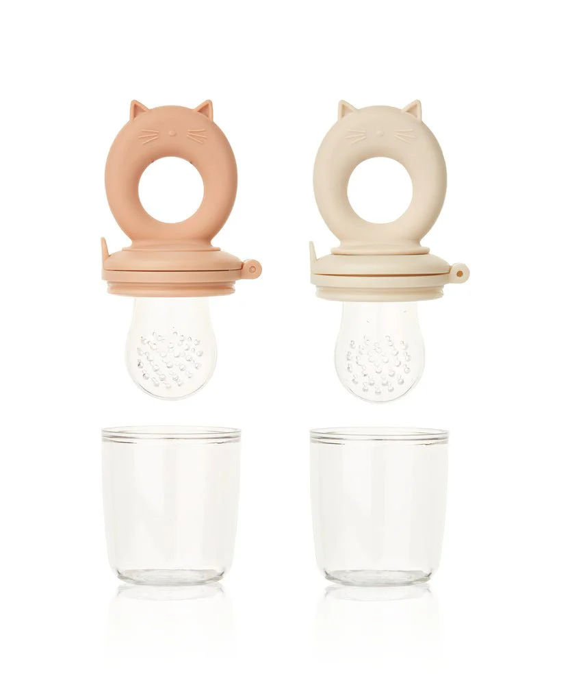 Liewood Fingerfeeder Miranda Cat Shape Tuscany Rose/Apple Blossom 2St - Image 2