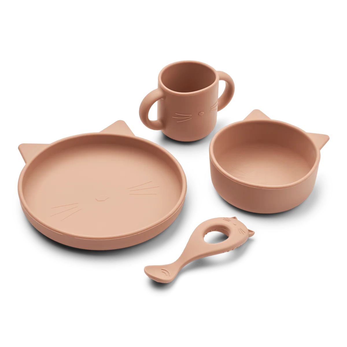 Liewood Kinderservies Set Vivi Cat Dark Rose