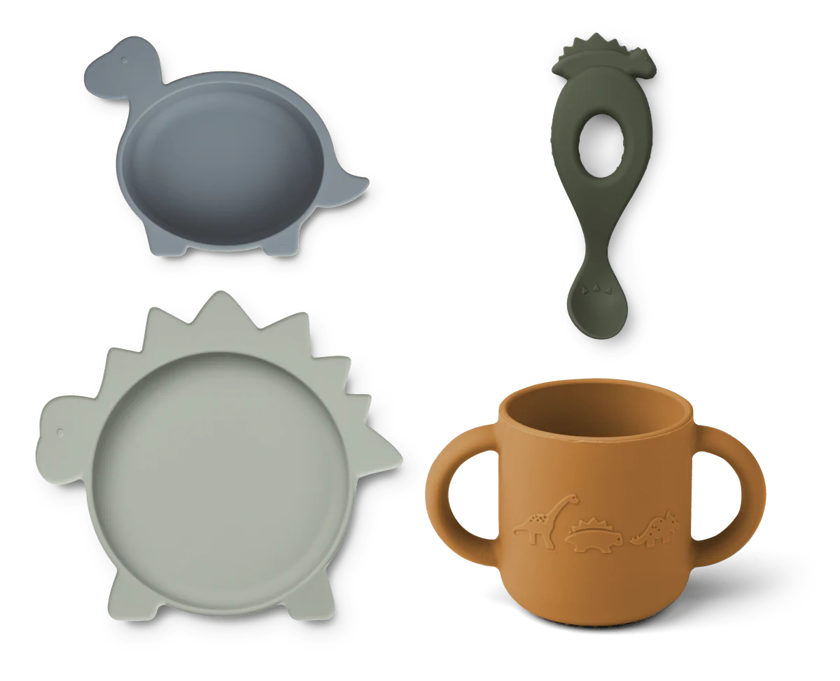 Liewood Kinderservies Set Vivi Dino Blue Multi