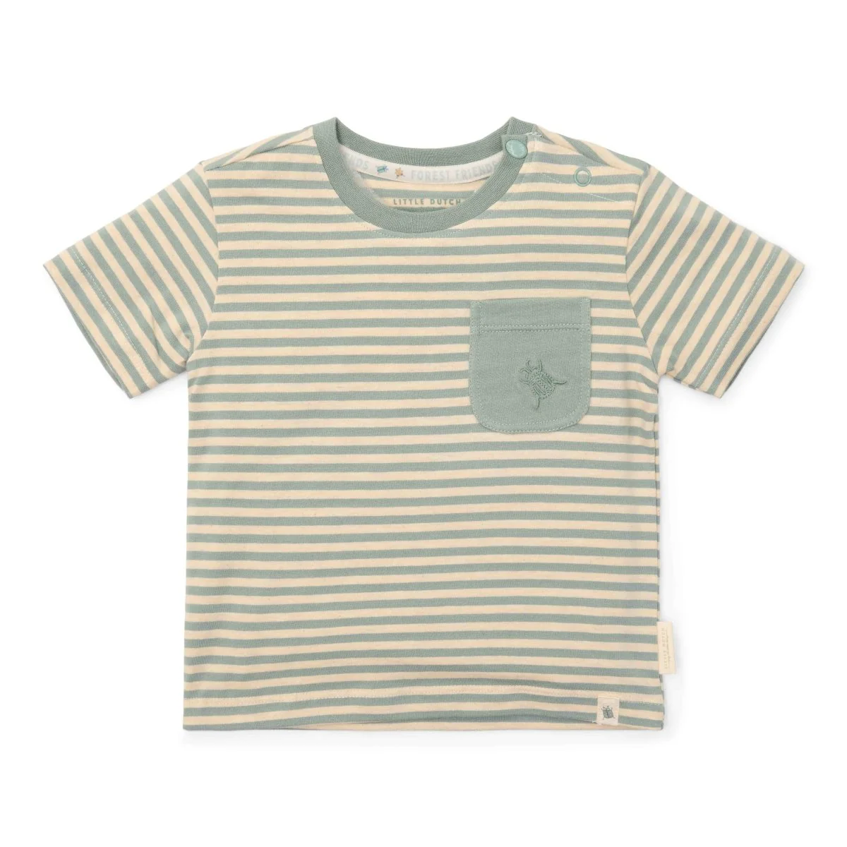 Little Dutch Baby Shirt Korte Mouw Forest Green Stripe