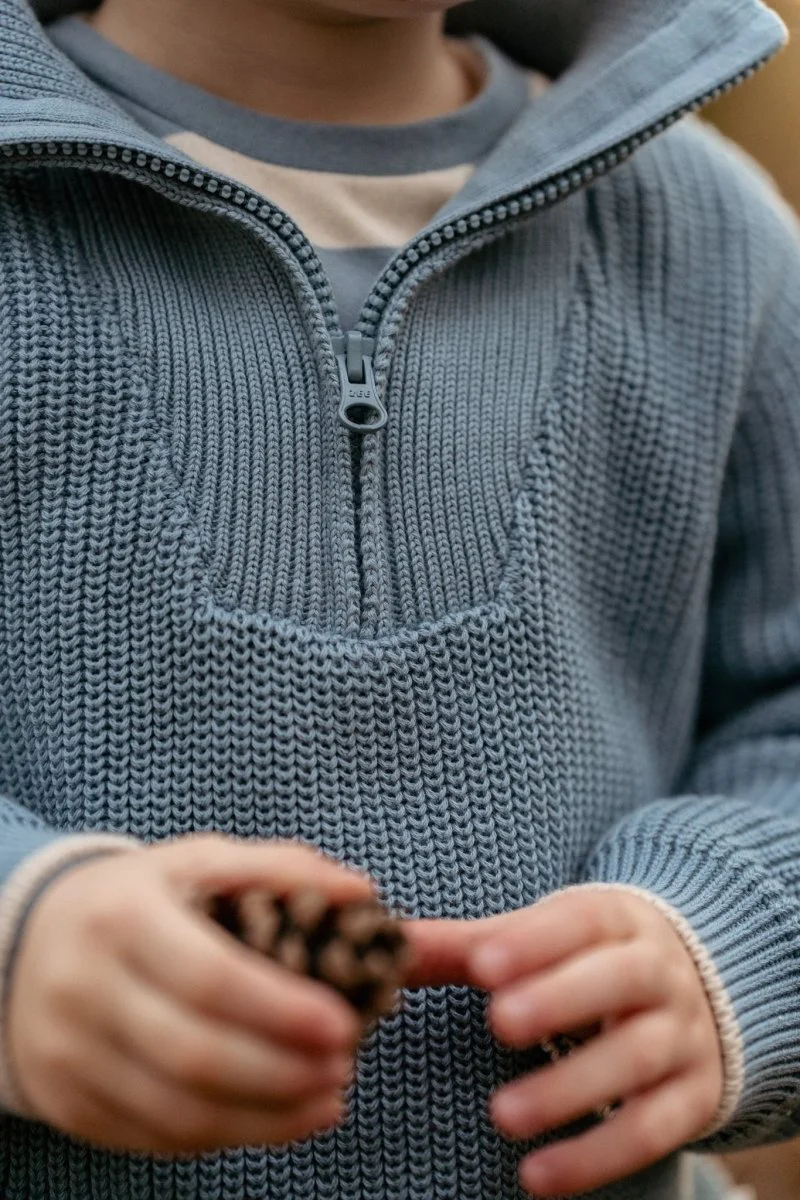 Little Dutch Baby Shirt Lange Mouw Zand Blauw Gestreept - Image 3
