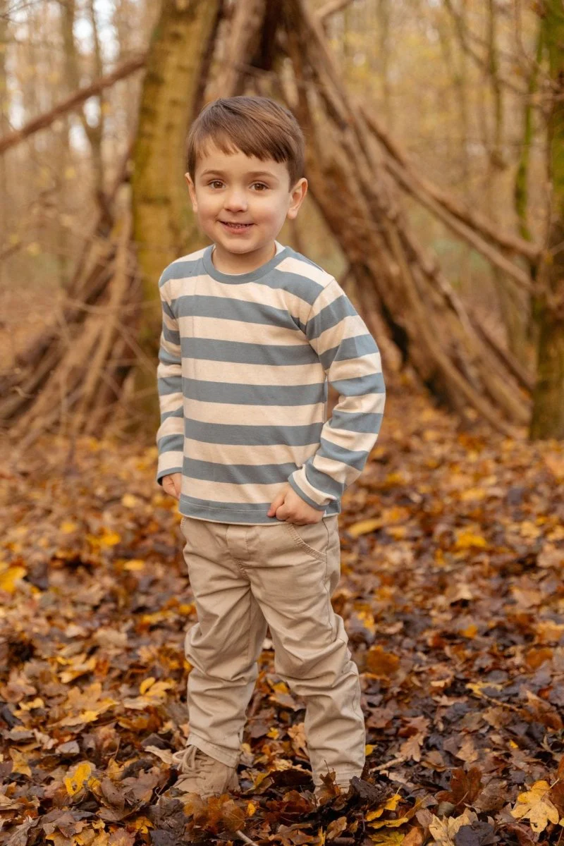 Little Dutch Baby Shirt Lange Mouw Zand Blauw Gestreept - Image 4