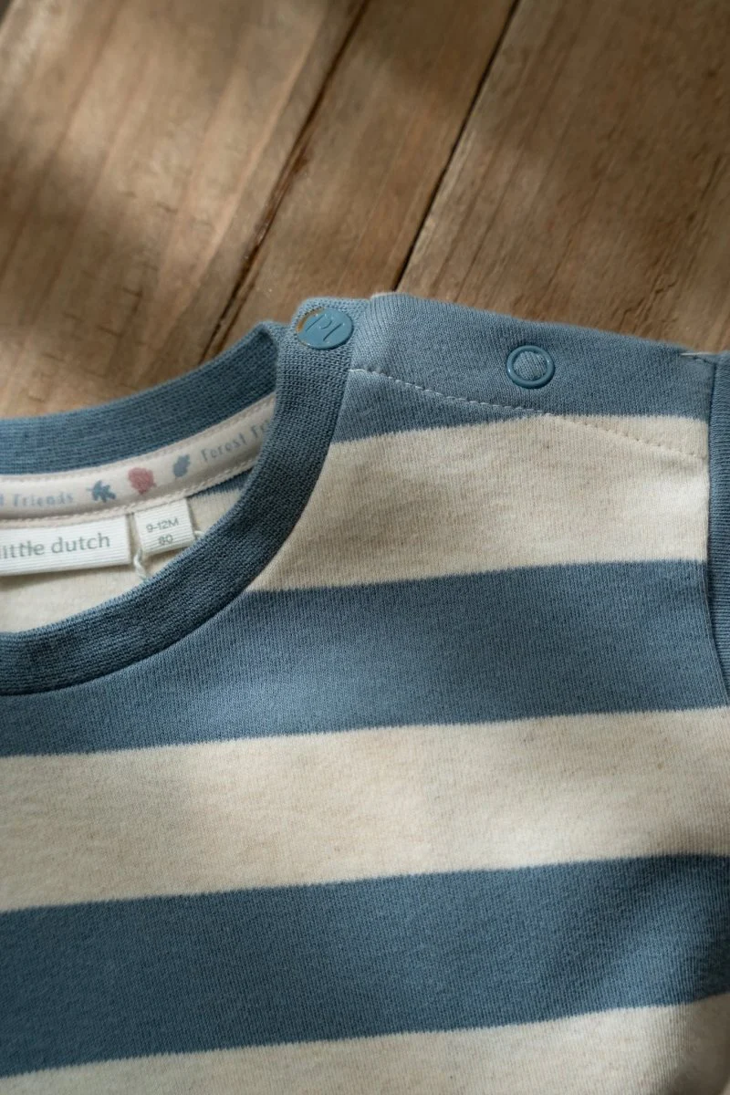 Little Dutch Baby Shirt Lange Mouw Zand Blauw Gestreept - Image 8