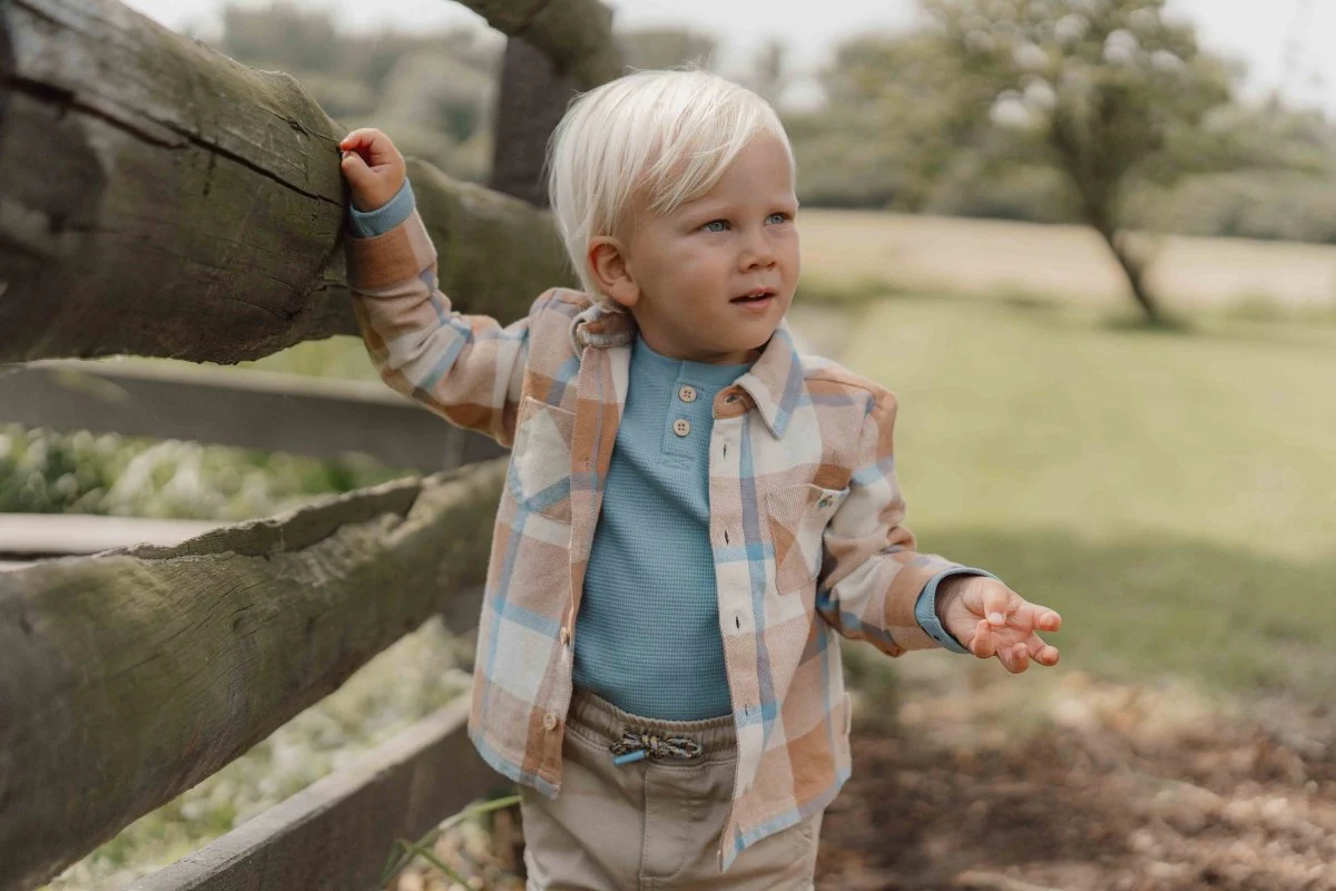 Little Dutch Baby Shirt Lange Mouwen Wafel Ice Blue - Image 3