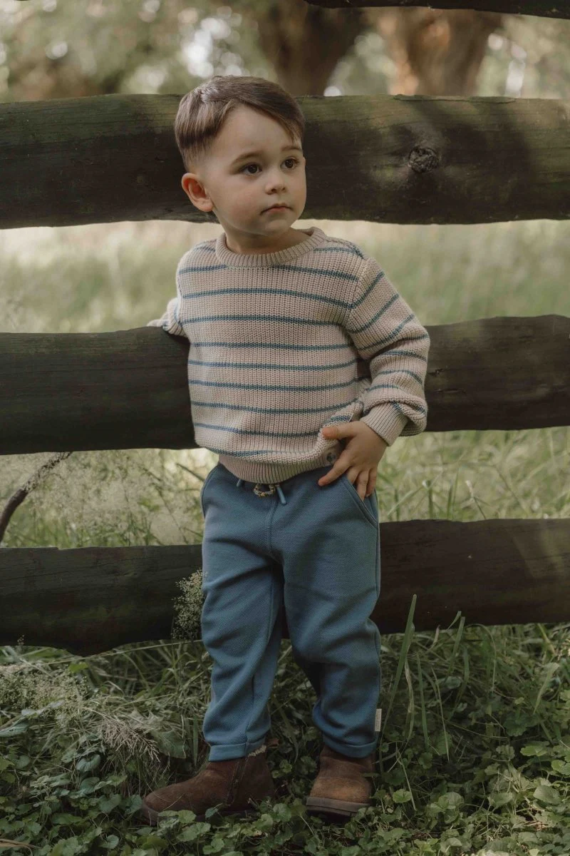 Little Dutch Baby Trui Ice Blue Stripe - Image 4