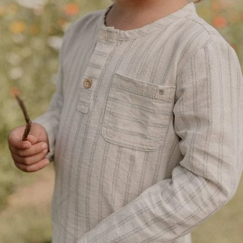Little Dutch Babyblouse Forest Green Stripe Lange Mouw - Image 3