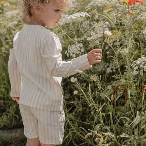 Little Dutch Babyblouse Forest Green Stripe Lange Mouw - Image 4