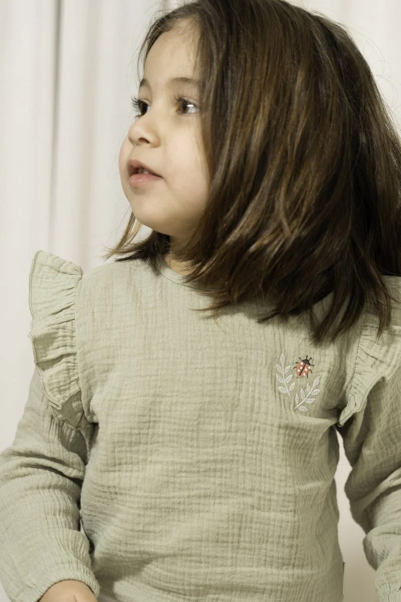 Little Dutch Babyblouse Mousseline Grass Green - Image 4