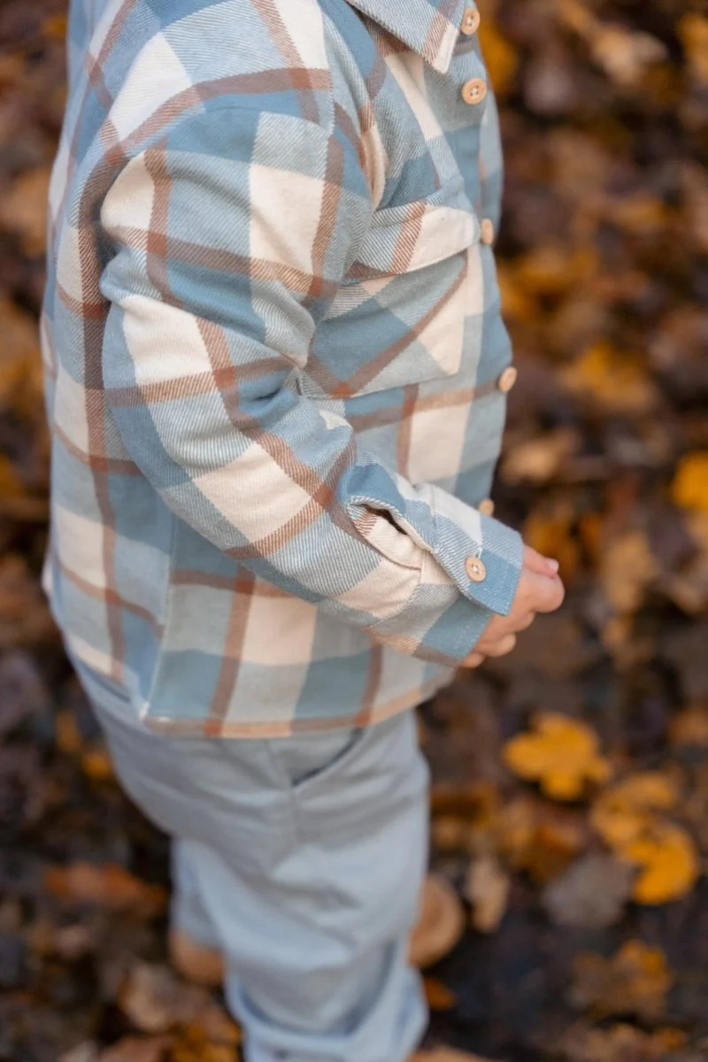 Little Dutch Babyblouse Stone Blue Check - Image 5