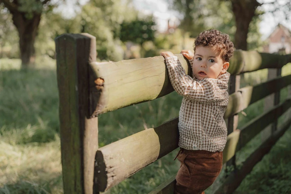 Little Dutch Babyblouse Winter Brown Check Boys - Image 5