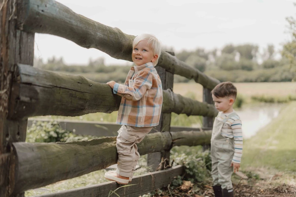 Little Dutch Babyblouse Winter Ice Blue Check Boys - Image 5
