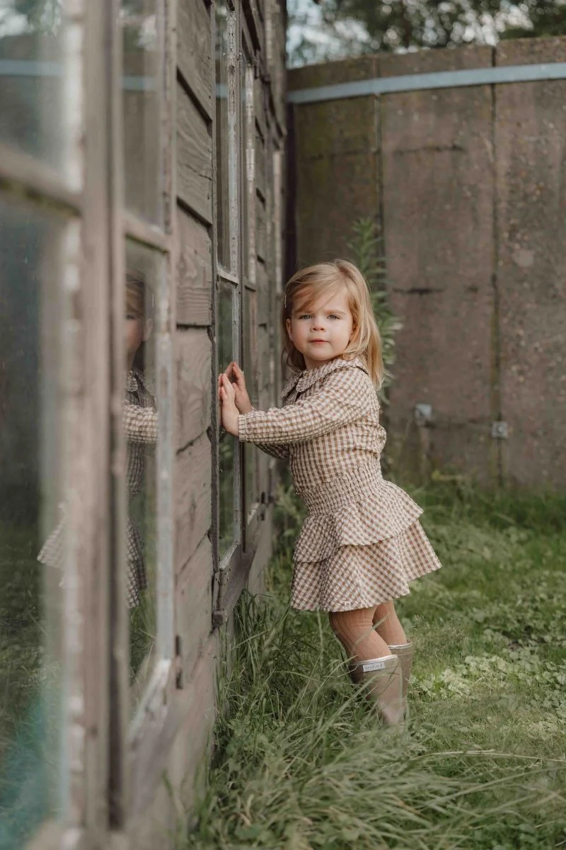 Little Dutch Babyrokje Brown Check - Image 5