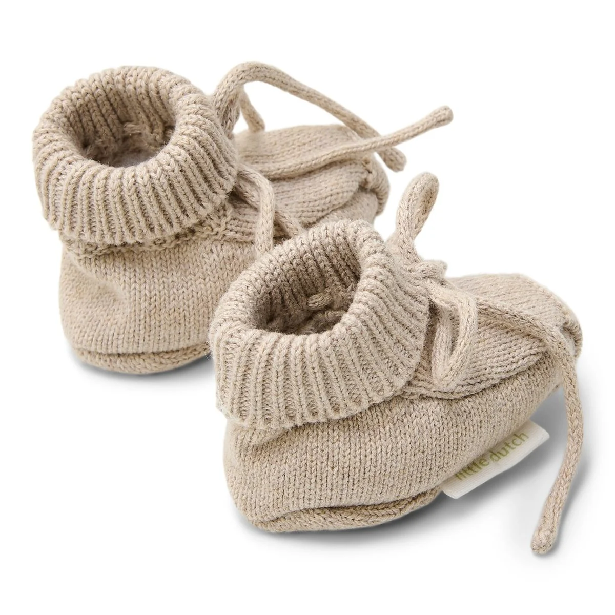 Little Dutch Babyslofjes Gebreid Soft Beige Melee - Image 2